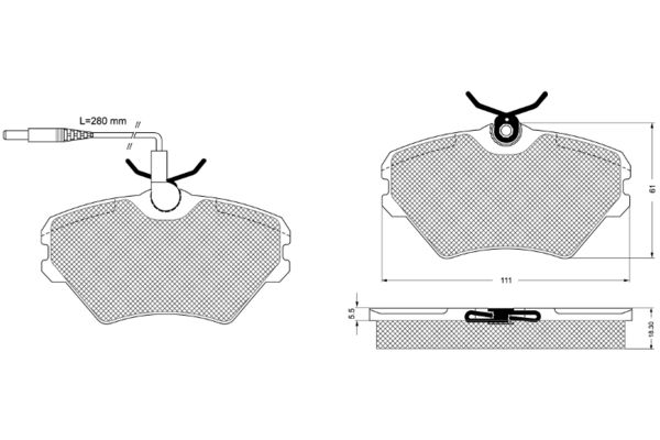 PROCODIS FRANCE Комплект тормозных колодок, дисковый тормоз PF1193